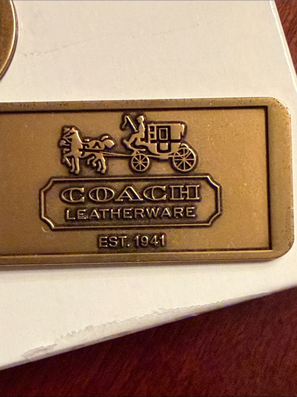 Coach Vintage Y2K Horse and Carriage Brass Keychain Fob - Picture 3 of 12
